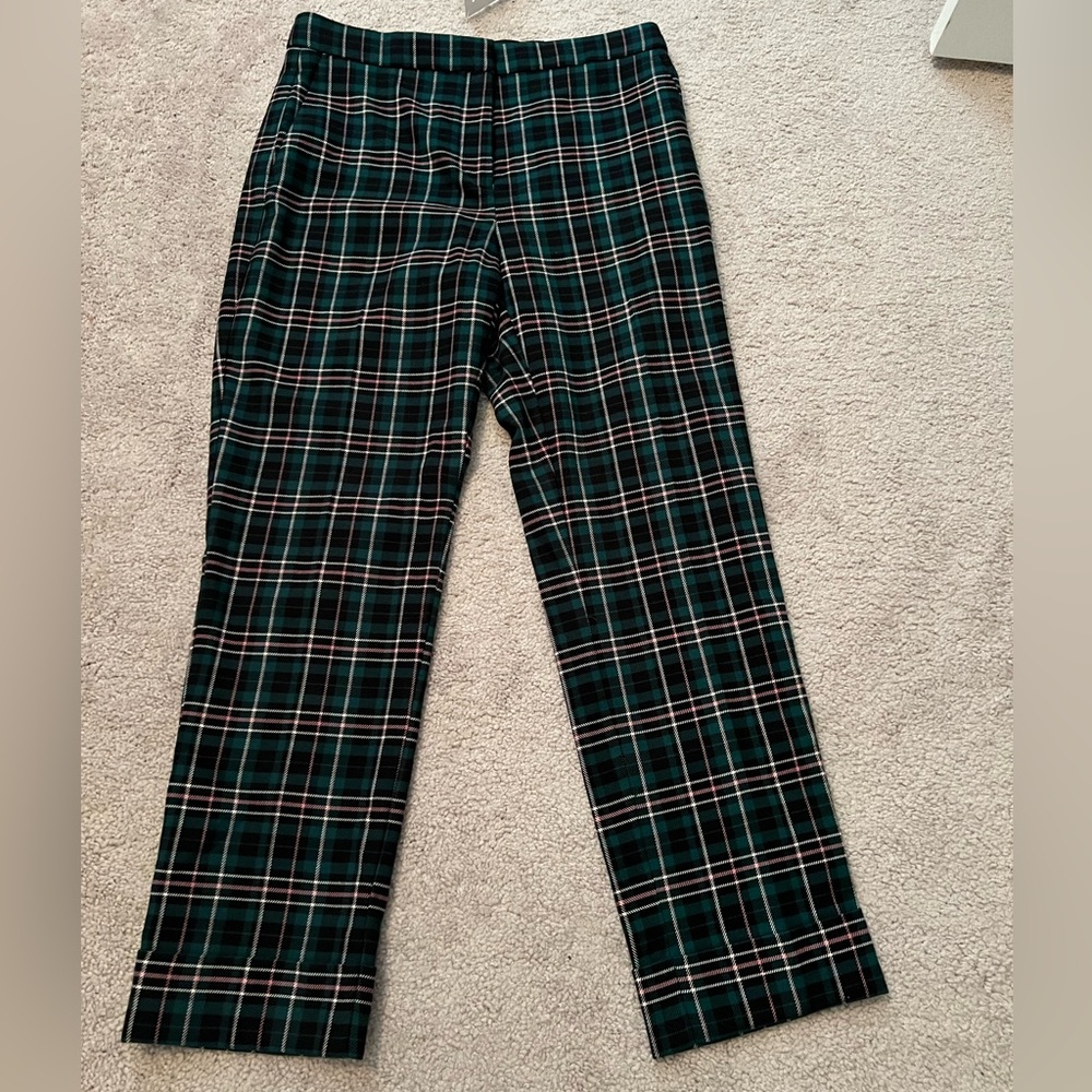 NWT Plaid Green and Black Ann Taylor Ankle Pants